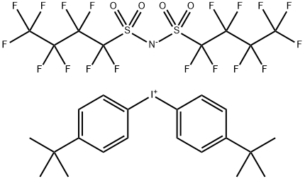 Bis[4-(1,1-dimethylethyl)phenyl]iodonium salt with 1,1,2,2,3,3,4,4,4-nonafluoro-N-[(1,1,2,2,3,3,4,4,4-nonafluorobutyl)sulfonyl]-1-butanesulfonamide (1:1) Struktur