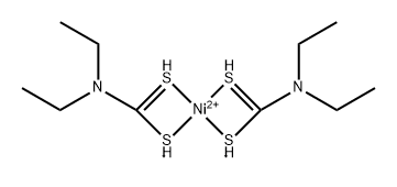 bis(diethyldithiocarbamato-S,S')nickel  Struktur