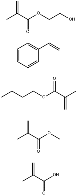 2-Methyl-2-propenoic acid, polymer with butyl 2-methyl-2-propenoate, ethenylbenzene, 2-hydroxyethyl 2-methyl-2-propenoate and methyl 2-methyl-2-propenoate Struktur