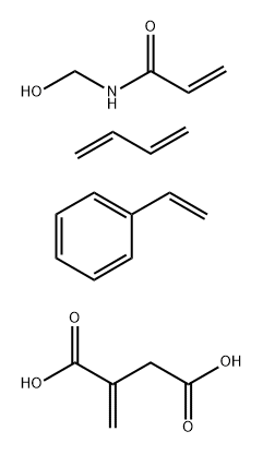 Butanedioic acid, methylene-, polymer with 1,3-butadiene, ethenylbenzene and N-(hydroxymethyl)-2-propenamide Butanedioic acid,methylene-,polymer with 1,3-butadiene,ethenylbenzene and N-(hydroxymethyl)-2-propenamide Struktur