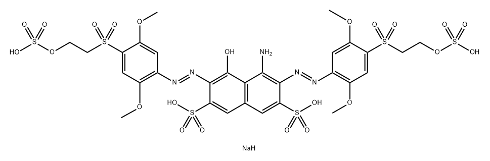 2,7-Naphthalenedisulfonic acid, 4-amino-3,6-bis[2-[2,5-dimethoxy-4-[[2-(sulfooxy)ethyl]sulfonyl]phenyl]diazenyl]-5-hydroxy-, sodium salt (1:4) Struktur