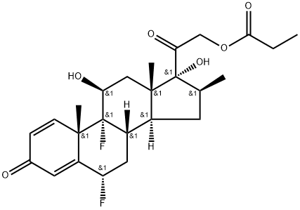 6α,9α-difluoro-11β,17,21-trihydroxy-16β-methylpregna-1,4-diene-3,20-dione, 21-propionate Struktur