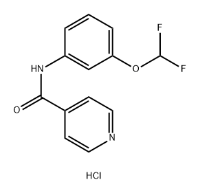 4-Pyridinecarboxamide, N-[3-(difluoromethoxy)phenyl]-, hydrochloride (1:1) Struktur