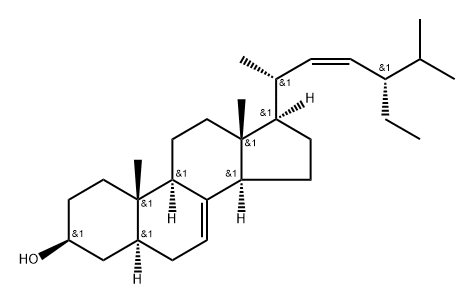 (22Z)-5α-Stigmasta-7,22-dien-3β-ol Struktur