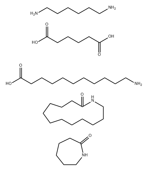 Hexanedioic acid, compd. with 1,6-hexanediamine (1:1), polymer with 11-aminoundecanoic acid, azacyclotridecan-2-one and hexahydro-2H-azepin-2-one Struktur