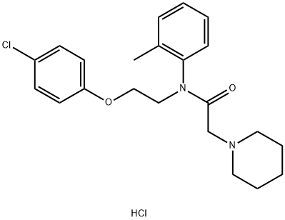 1-Piperidineacetamide, N-[2-(4-chlorophenoxy)ethyl]-N-(2-methylphenyl)-, hydrochloride (1:1) Struktur