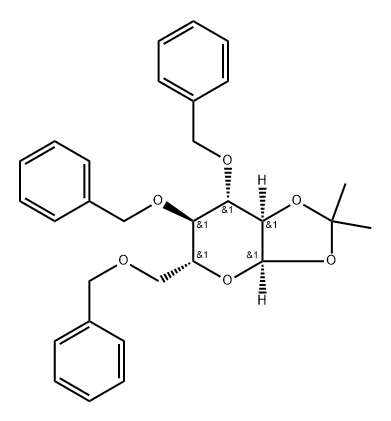 3,4,6-Tri-O-benzyl-1,2-O-isopropylidene-a-D-glucopyranose Struktur