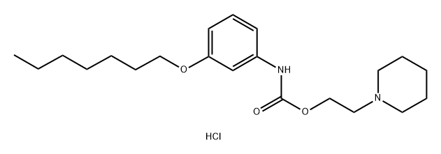 Carbanilic acid, m-heptyloxy-, 2-piperidinoethyl ester, hydrochloride Struktur