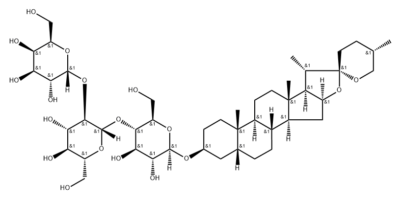 [(25S)-5β-Spirostan-3β-yl]4-O-(2-O-α-D-galactopyranosyl-β-D-glucopyranosyl)-β-D-glucopyranoside Struktur