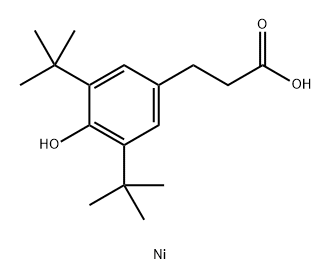 Bis[3,5-bis(1,1-dimethylethyl)-4-hydroxybenzenepropanoic acid]nickel(II) salt Struktur