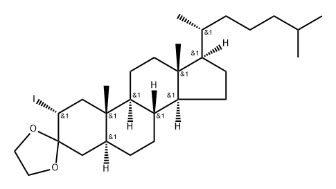 2α-Iodo-5α-cholestan-3-one ethylene acetal Struktur