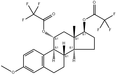 3-Methoxyestra-1,3,5(10)-triene-11α,17β-diol bis(trifluoroacetate) Struktur