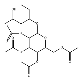 (1S,3S)-1-Ethyl-3-hydroxy-1-[(2-O,3-O,4-O,6-O-tetraacetyl-β-D-glucopyranosyl)oxy]butane Struktur