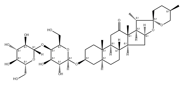 (25R)-3β-[(4-O-β-D-Glucopyranosyl-β-D-galactopyranosyl)oxy]-5α-spirostan-12-one Struktur