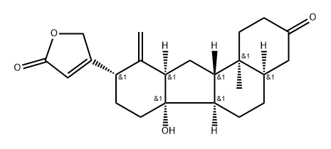 14-Hydroxy-17a-methylene-3-oxo-D(17a)-homo-C,18-dinor-5β-card-20(22)-enolide Struktur