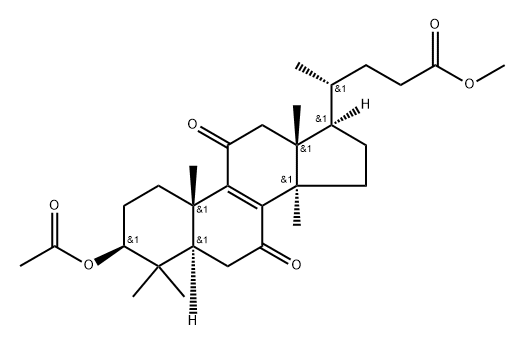 methyl (4R)-4-[(3S,5S,10S,13R,14R,17R)-3-acetyloxy-4,4,10,13,14-pentam ethyl-7,11-dioxo-2,3,5,6,12,15,16,17-octahydro-1H-cyclopenta[a]phenant hren-17-yl]pentanoate Struktur