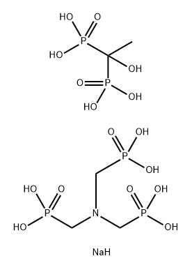 Phosphonic acid, (1-hydroxyethylidiene)bis-, mixt. with pentasodium hydrogen [nitrilotris(methylene)]tris[phosphonate] Struktur