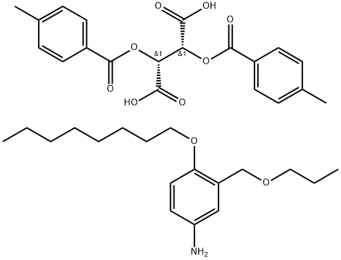 Tartaric acid, di-p-toluate, compd. with 4-(octyloxy)-α-propoxy-m-toluidine (1:1) (8CI) Struktur