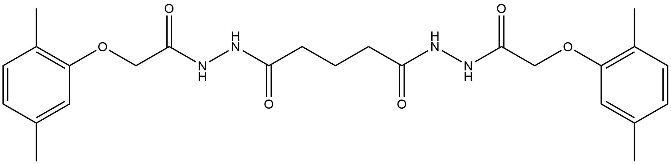 N'1,N'5-bis[(2,5-dimethylphenoxy)acetyl]pentanedihydrazide Struktur