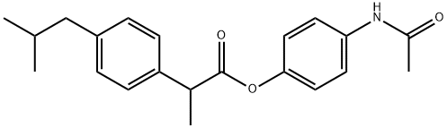 Benzeneacetic acid, α-methyl-4-(2-methylpropyl)-, 4-(acetylamino)phenyl ester Struktur