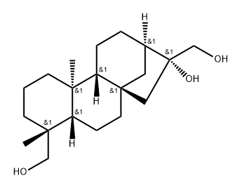 Kaurane-16,17,18-triol, (4α)- Struktur