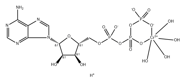 Chromate(1-), [adenosine 5'-(triphosphato)(4-)-κOP',κOP'']tetraaqua-, hydrogen, (OC-6-33)- (9CI) Struktur