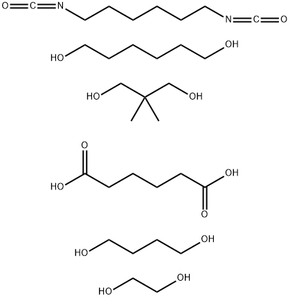 hexanedioic acid, polymer with 1,4-butanediol,1,6-diisocyanatohexane, 2,2-dimethyl-1,3-propanediol, 1,2-ethanedioland 1,6-hexanediol Struktur