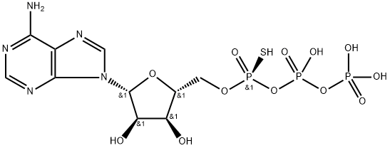 Adenosine-5''-O-(1-thiotriphosphoric acid), Rp-isomer Struktur