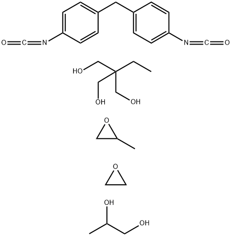 1,2-Propanediol, polymer with 2-ethyl-2-(hydroxymethyl)-1,3-propanediol, 1,1'-methylenebis[4-isocyanatobenzene], methyloxirane and oxirane Struktur