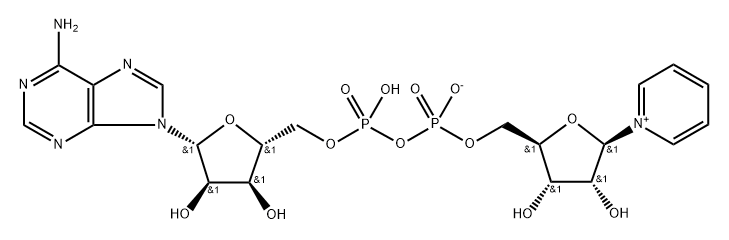 Adenosine 5'-(trihydrogen diphosphate), P'→5'-ester with 1-β-D-ribofuranosylpyridinium, inner salt Struktur