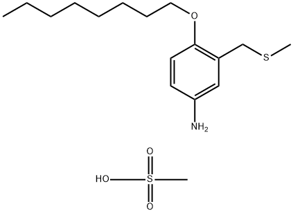 Benzenamine, 3-[(methylthio)methyl]-4-(octyloxy)-, methanesulfonate (1:1) Struktur