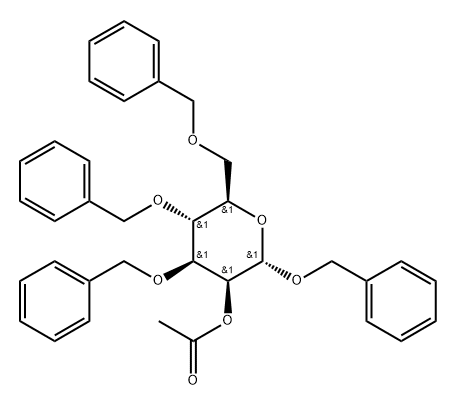 Benzyl 3-O,4-O,6-O-tribenzyl-α-D-mannopyranoside acetate Struktur