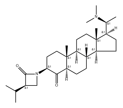 (3R)-1-[(20S)-20-(Dimethylamino)-4-oxo-5α-pregnan-3β-yl]-3-isopropylazetidin-2-one Struktur