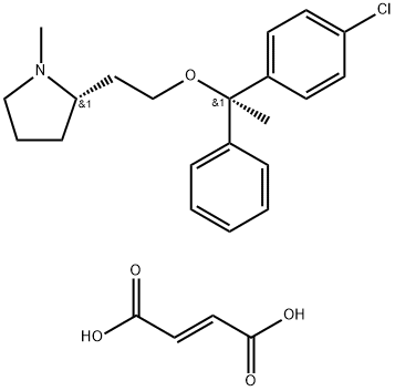 Pyrrolidine, 2-[2-[1-(4-chlorophenyl)-1-phenylethoxy]ethyl]-1-methyl-, [R-(R*,S*)]-, (E)-2-butenedioate (1:1) Struktur