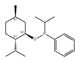 rel-(1-Methylethyl)phenylphosphinous acid (1S*)-2β*-(1-methylethyl)-5α*-methylcyclohexane-1α*-yl ester Struktur