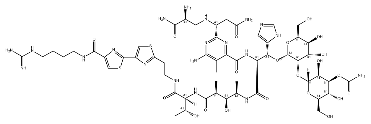 (33R)-N1-[4-(Amidinoamino)butyl]bleomycinamide Struktur