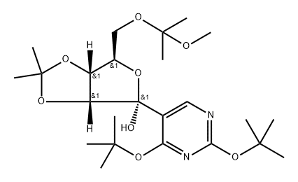 1-C-[2,4-Bis(1,1-diMethylethoxy)-5-pyriMidinyl]-5-O-(1-Methoxy-1-Methylethyl)-2,3-O-(1-Methylethylidene)-α-D-ribofuranose Struktur