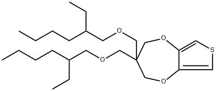 2H-Thieno[3,4-b][1,4]dioxepin, 3,3-bis[[(2-ethylhexyl)oxy]methyl]-3,4-dihydro-, homopolymer Struktur