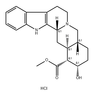 Yohimban-16-carboxylic acid, 17-hydroxy-, methyl ester, monohydrochloride, (3β,16α,17α)- (9CI) Struktur