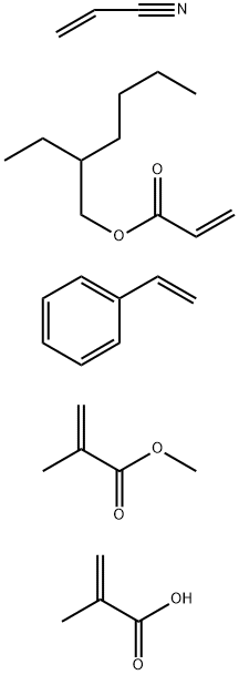 2-Propenoic acid, 2-methyl-, polymer with ethenylbenzene, 2-ethylhexyl 2-propenoate, methyl 2-methyl-2-propenoate and 2-propenenitrile Struktur