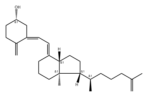 9,10-Secocholesta-5,7,10(19),25-tetraen-3-ol, (3β,5Z,7E)- (9CI) Struktur