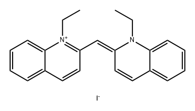 (E)-1-Ethyl-2-((1-ethylquinolin-2(1H)-ylide ne)methyl)quinolin-1-ium iodide Struktur