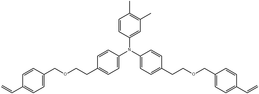 N,N-bis[4-[2-[(4-ethenylphenyl)methoxy]ethyl]phenyl]-3,4-dimethyl benzenamine Struktur