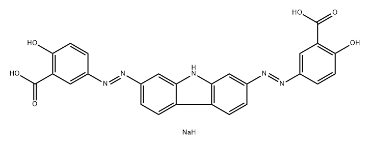 5,5'-[9H-Carbazole-2,7-diylbis(azo)]bis[2-hydroxybenzoic acid sodium] salt Struktur