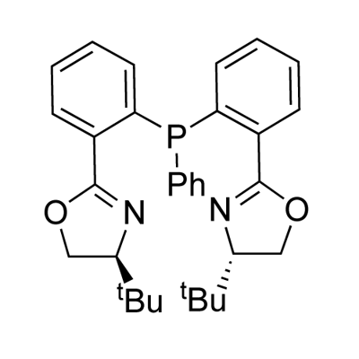 (4S,4'S)-2,2'-((苯基膦二基)雙(2,1-亞苯基))雙(4-(叔丁基)-4,5-二氫惡唑) 結(jié)構(gòu)式