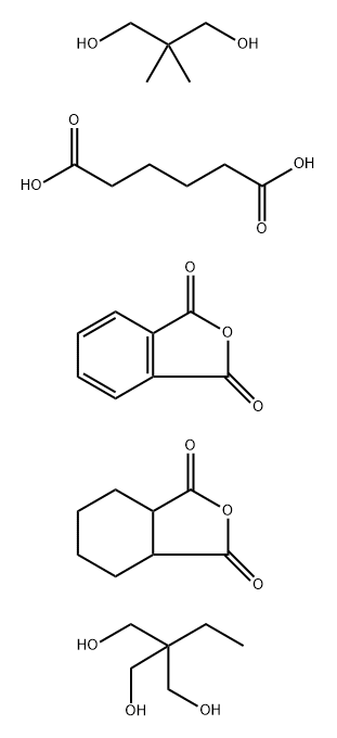 Hexanedioic acid, polymer with 2,2-dimethyl-1,3-propanediol, 2-ethyl-2-(hydroxymethyl)-1,3-propanediol, hexahydro-1,3-isobeneofurandione and 1,3-isobendofurandione Struktur