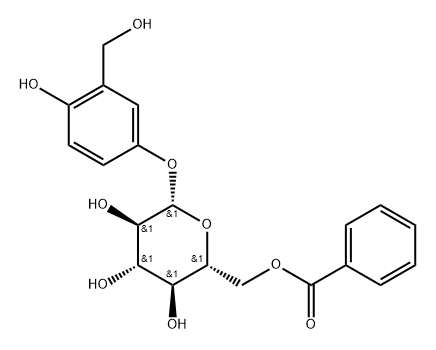 β-D-Glucopyranoside, 4-hydroxy-3-(hydroxymethyl)phenyl, 6-benzoate Struktur