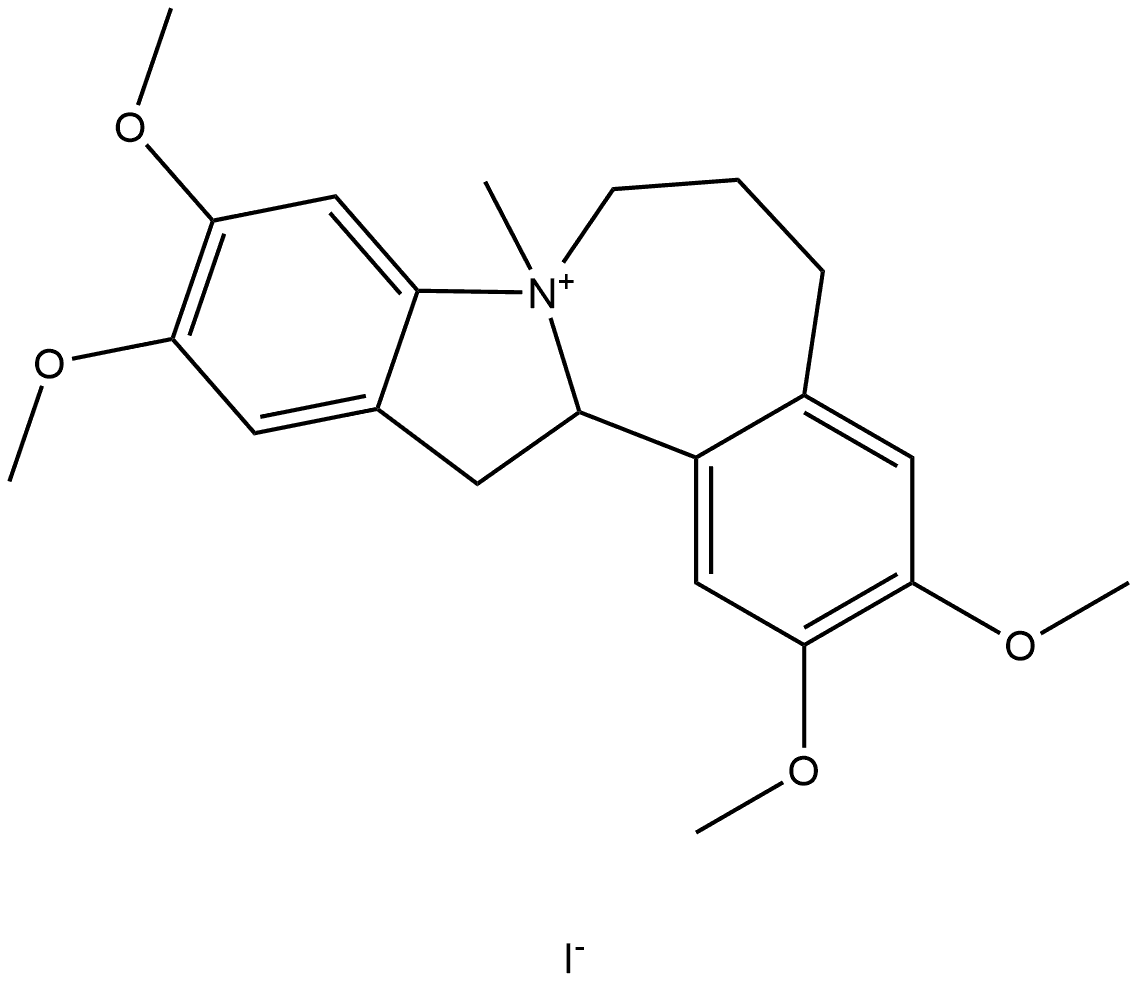 2,3,10,11-tetramethoxy-8-methyl-5,6,7,8,13,13a-hexahydrobenzo[3,4]azepino[1,2-a]indol-8-ium iodide Struktur