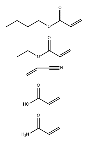 2-Propenoic acid, polymer with butyl 2-propenoate, ethyl 2-propenoate, 2-propenamide and 2-propenenitrile Struktur