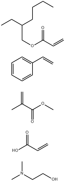 2-propenoic acid, 2-methyl-, methyl ester, polymer withethenylbenzene, 2-ethylhexyl 2-propenoate and 2-propenoic acid, compd.with 2-(dimethylamino)ethanol Struktur